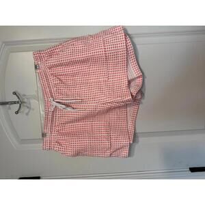 Loft - Coral Checkered Elastic Waist‎ Shorts